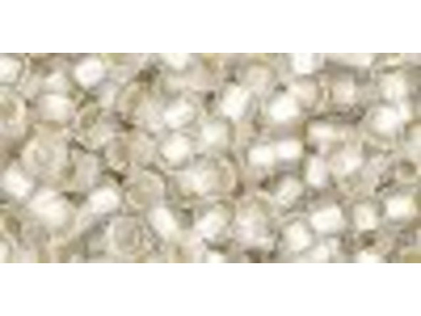 TOHO Glass Seed Bead, Size 8, 3mm, Silver-Lined Frosted Crystal (Tube)