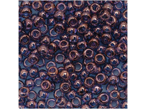 TOHO Glass Seed Bead, Size 8, 3mm, Gold-Lustered Amethyst (Tube)