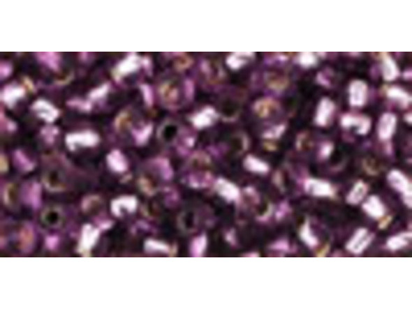TOHO Glass Seed Bead, Size 8, 3mm, Silver-Lined Lt Grape (Tube)