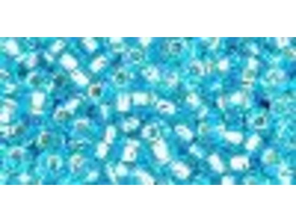 TOHO Glass Seed Bead, Size 8, 3mm, Silver-Lined Aquamarine (Tube)