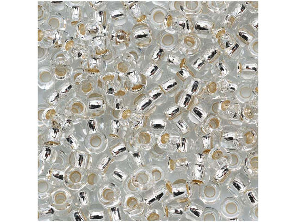 TOHO Glass Seed Bead, Size 8, 3mm, Silver-Lined Crystal (Tube)