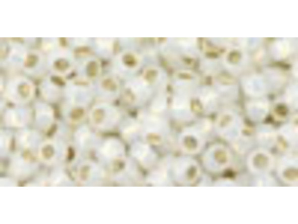 TOHO Glass Seed Bead, Size 8, 3mm, Silver-Lined Milky White (Tube)