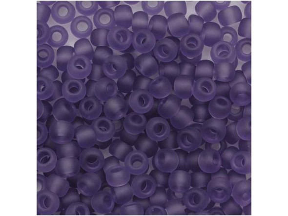 TOHO Glass Seed Bead, Size 8, 3mm, Transparent-Frosted Sugar Plum (Tube)