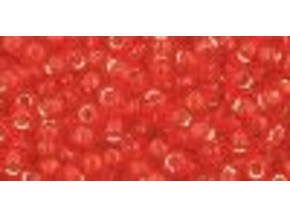 TOHO Glass Seed Bead, Size 8, 3mm, Silver-Lined Lt Siam Ruby (Tube)