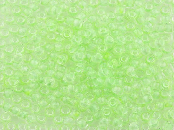 TOHO Glass Seed Bead, Size 8, 3mm, Reflection - Neon Green (Tube)
