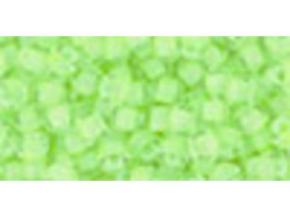 TOHO Glass Seed Bead, Size 8, 3mm, Reflection - Neon Green (Tube)