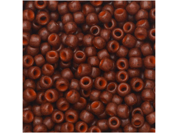 TOHO Glass Seed Bead, Size 8, 3mm, Semi Glazed - Burnt Orange (Tube)