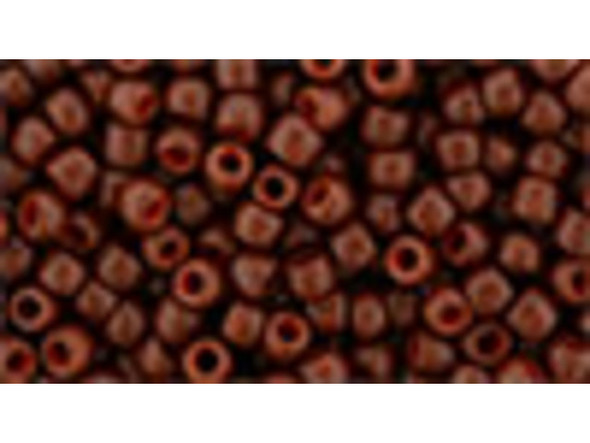 TOHO Glass Seed Bead, Size 8, 3mm, Semi Glazed - Burnt Orange (Tube)