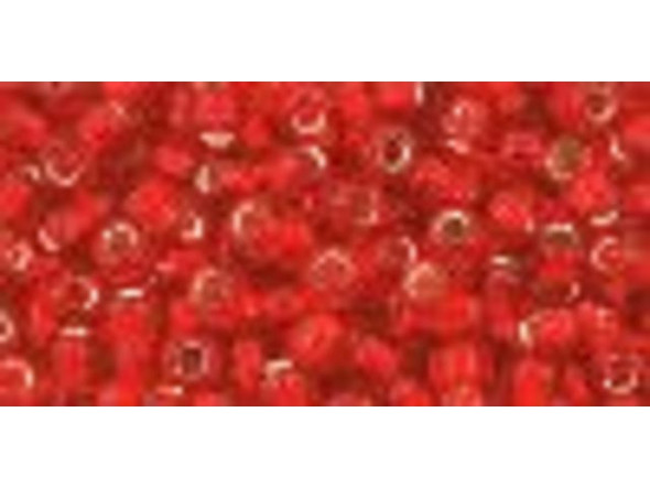 TOHO Glass Seed Bead, Size 8, 3mm, Silver-Lined Siam Ruby (Tube)