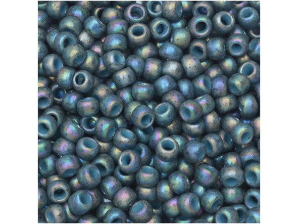 TOHO Glass Seed Bead, Size 8, 3mm, Semi Glazed Rainbow - Blue Turquoise (Tube)