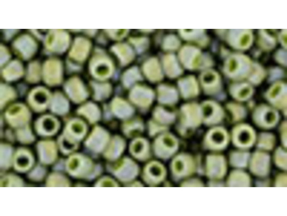 TOHO Glass Seed Bead, Size 8, 3mm, Semi Glazed Rainbow - Honeydew (Tube)