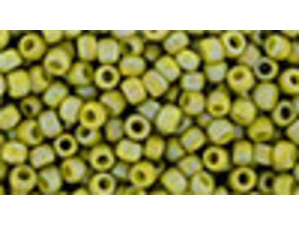 TOHO Glass Seed Bead, Size 8, 3mm, Semi Glazed Rainbow- Lemongrass (Tube)
