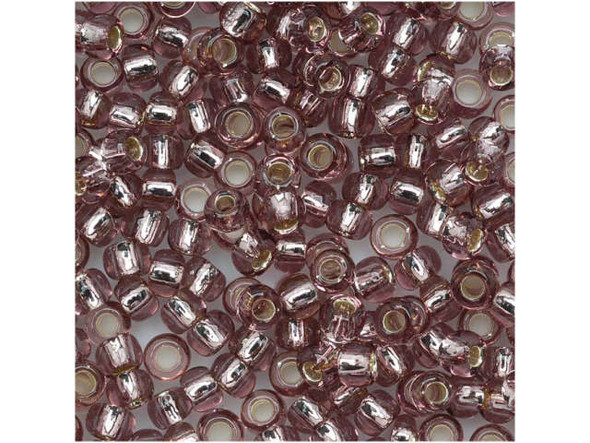 TOHO Glass Seed Bead, Size 8, 3mm, Silver-Lined Lt Amethyst (Tube)