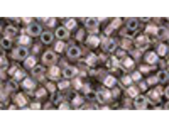 TOHO Glass Seed Bead, Size 8, 3mm, Inside-Color Crystal/Rose Gold-Lined (Tube)