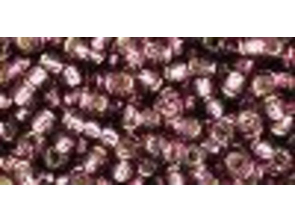 TOHO Glass Seed Bead, Size 8, 3mm, Silver-Lined Med Amethyst (Tube)