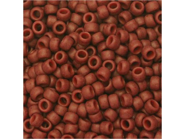 TOHO Glass Seed Bead, Size 8, 3mm, Semi Glazed - Orange (Tube)