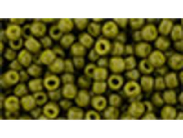 TOHO Glass Seed Bead, Size 8, 3mm, Semi Glazed - Olive (Tube)