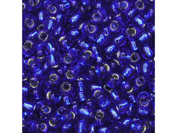 TOHO Glass Seed Bead, Size 8, 3mm, Silver-Lined Cobalt (Tube)