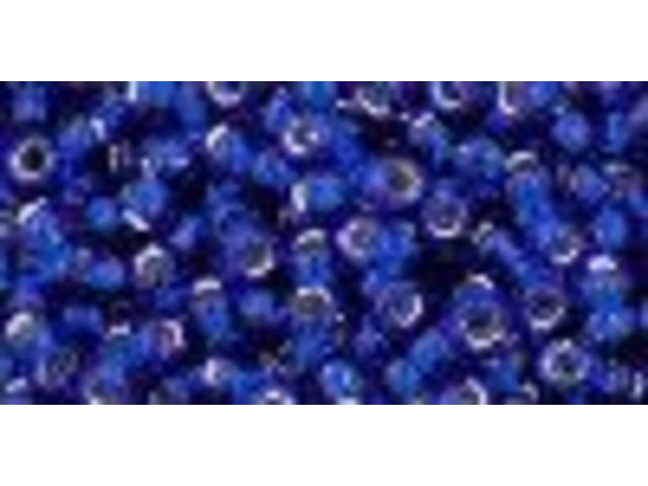 TOHO Glass Seed Bead, Size 8, 3mm, Silver-Lined Cobalt (Tube)