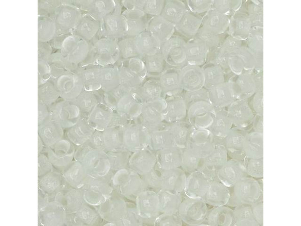 TOHO Glass Seed Bead, Size 8, 3mm, Glow In The Dark - Crystal/Bright Blue (Tube)