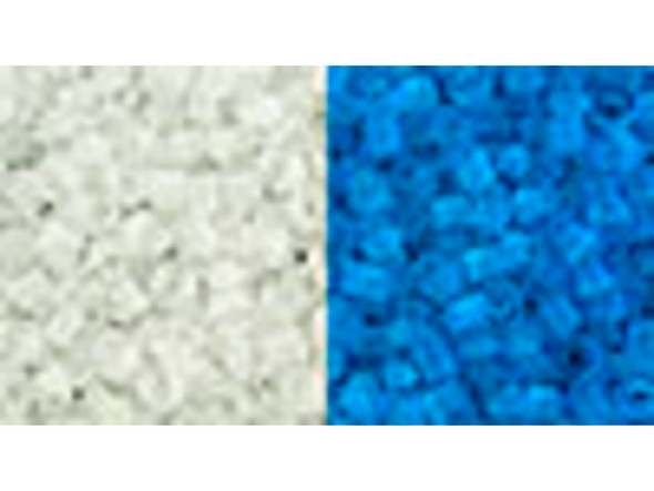 TOHO Glass Seed Bead, Size 8, 3mm, Glow In The Dark - Crystal/Bright Blue (Tube)