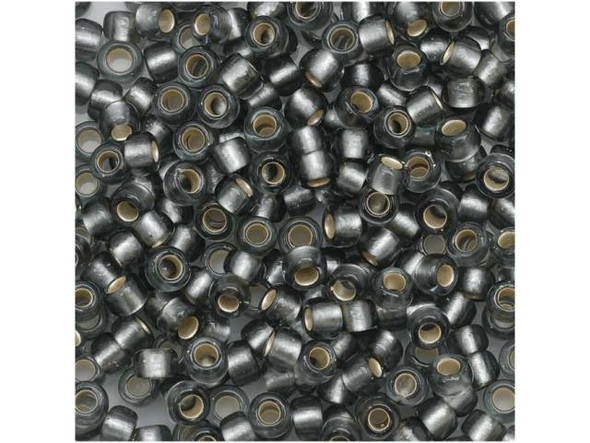 TOHO Glass Seed Bead, Size 8, 3mm, Silver-Lined Frosted Gray (Tube)