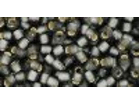 TOHO Glass Seed Bead, Size 8, 3mm, Silver-Lined Frosted Gray (Tube)