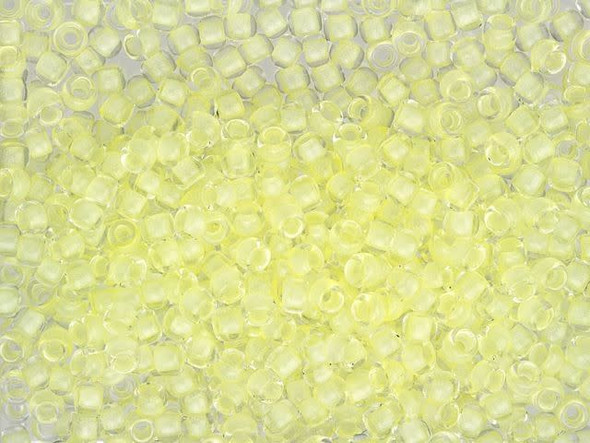 TOHO Glass Seed Bead, Size 8, 3mm, Glow In The Dark - Yellow/Bright Green (Tube)