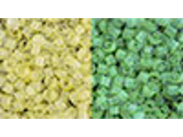 TOHO Glass Seed Bead, Size 8, 3mm, Glow In The Dark - Yellow/Bright Green (Tube)