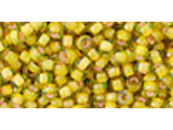 TOHO Glass Seed Bead, Size 8, 3mm, Inside-Color Jonquil/Apricot-Lined (Tube)