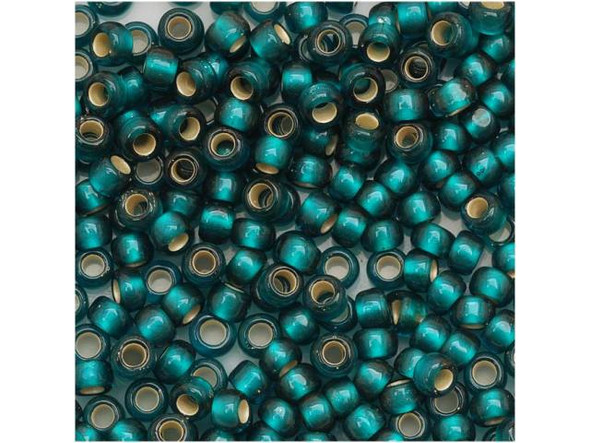 TOHO Glass Seed Bead, Size 8, 3mm, Silver-Lined Frosted Teal (Tube)