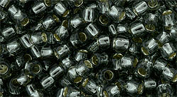 TOHO Glass Seed Bead, Size 8, 3mm, Silver-Lined Black Diamond (tube)