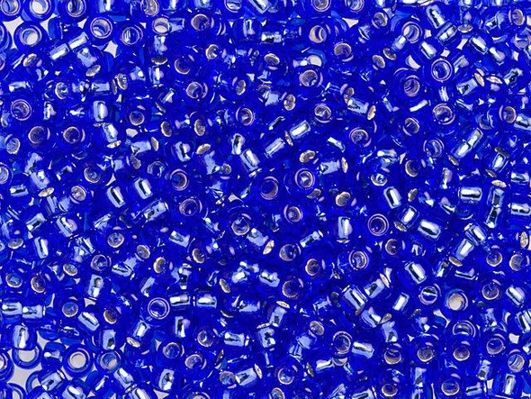 TOHO Glass Seed Bead, Size 8, 3mm, Silver-Lined Sapphire (Tube)