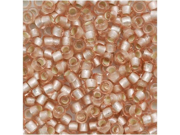 TOHO Glass Seed Bead, Size 8, 3mm, Silver-Lined Frosted Rosaline (Tube)