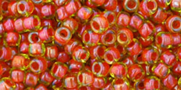 TOHO Glass Seed Bead, Size 8, 3mm, Inside-Color Jonquil/Hyacinth-Lined (tube)