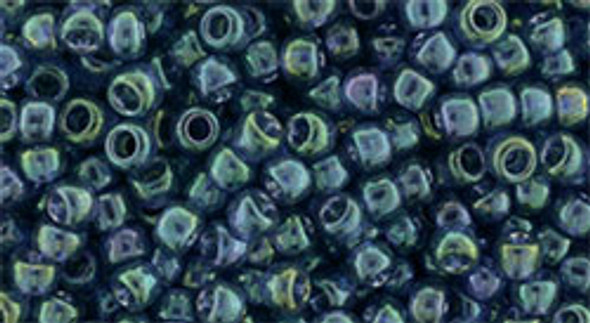 TOHO Glass Seed Bead, Size 8, 3mm, Gold-Lustered Lt Tanzanite (tube)