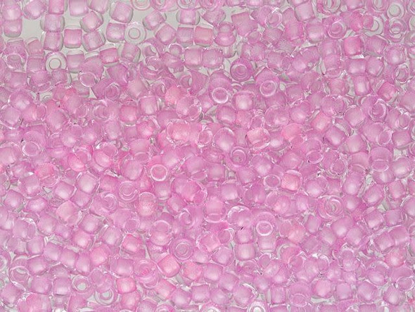 TOHO Glass Seed Bead, Size 8, 3mm, Glow In The Dark - Dark Pink/Green Pink (Tube)