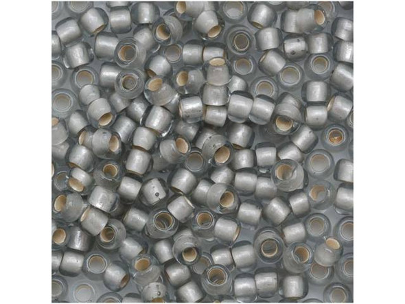 TOHO Glass Seed Bead, Size 8, 3mm, Silver-Lined Frosted Black Diamond (Tube)