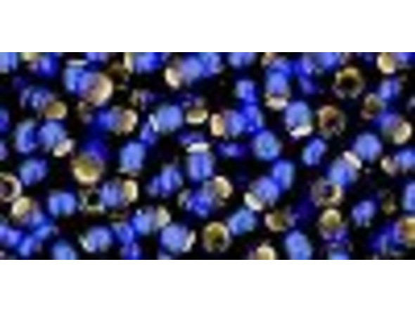 TOHO Glass Seed Bead, Size 8, 3mm, Silver-Lined Frosted Cobalt (Tube)