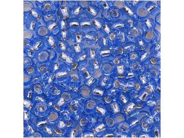 TOHO Glass Seed Bead, Size 8, 3mm, Silver-Lined Lt Sapphire (Tube)