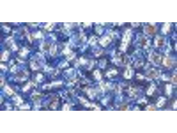 TOHO Glass Seed Bead, Size 8, 3mm, Silver-Lined Lt Sapphire (Tube)