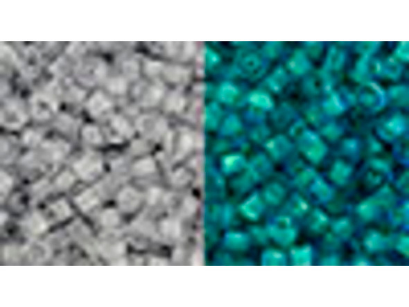 TOHO Glass Seed Bead, Size 8, 3mm, Glow In The Dark Gray Crystal/Bright Green (Tube)