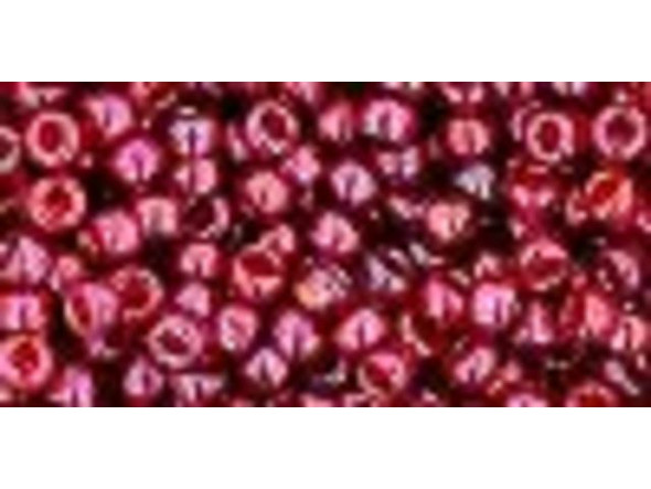 TOHO Glass Seed Bead, Size 8, 3mm, Gold-Lustered Raspberry (Tube)