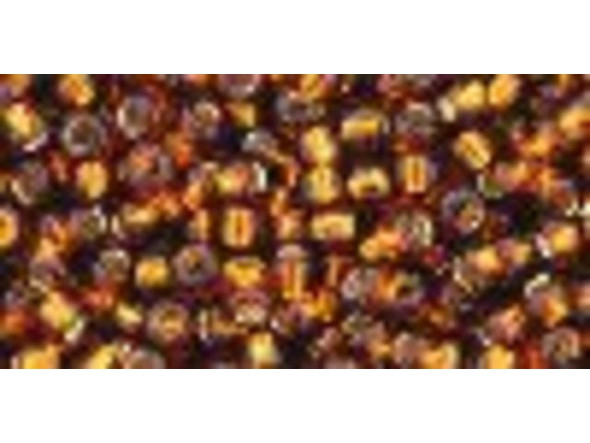 TOHO Glass Seed Bead, Size 8, 3mm, Silver-Lined Smoky Topaz (Tube)