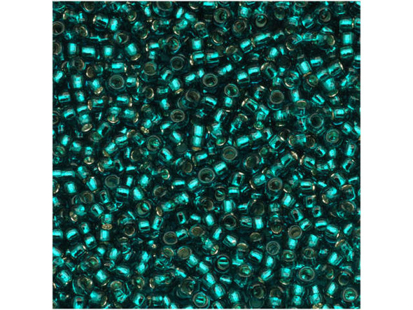 TOHO Glass Seed Bead, Size 8, 3mm, Silver-Lined Teal (Tube)
