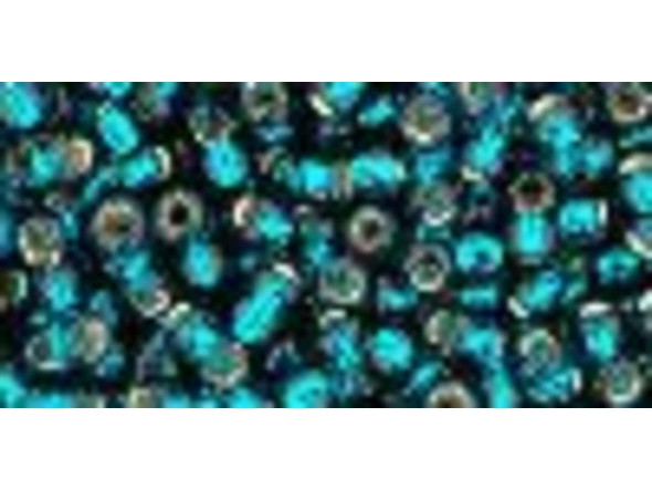 TOHO Glass Seed Bead, Size 8, 3mm, Silver-Lined Teal (Tube)