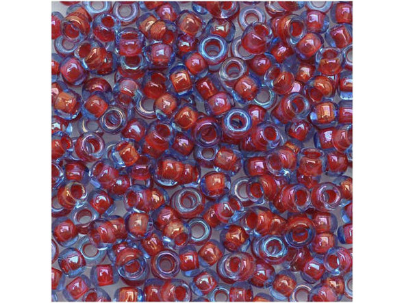 TOHO Glass Seed Bead, Size 8, 3mm, Inside-Color Lt Sapphire/Hyacinth-Lined (Tube)