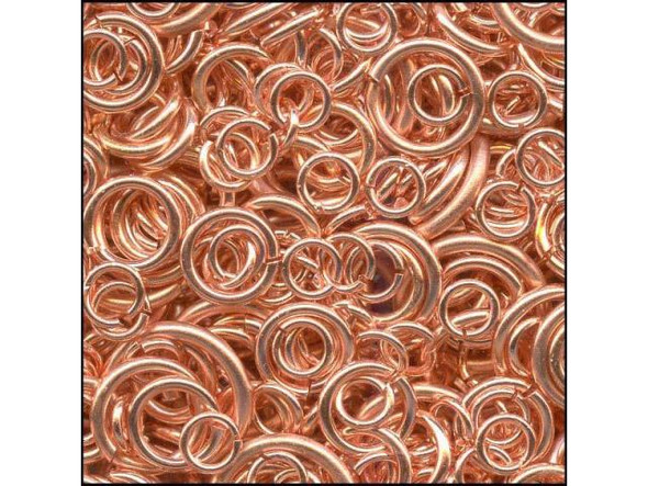 Copper Plated Jump Ring, Round, Assorted Sizes (ounce)
