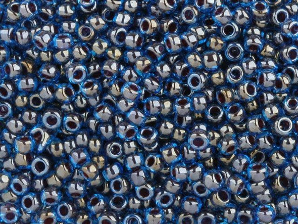 TOHO Glass Seed Bead, Size 8, 3mm, Inside-Color Blue Raspberry (Tube)