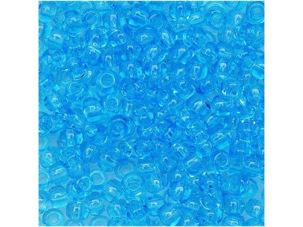 TOHO Glass Seed Bead, Size 8, 3mm, Transparent Aquamarine (Tube)